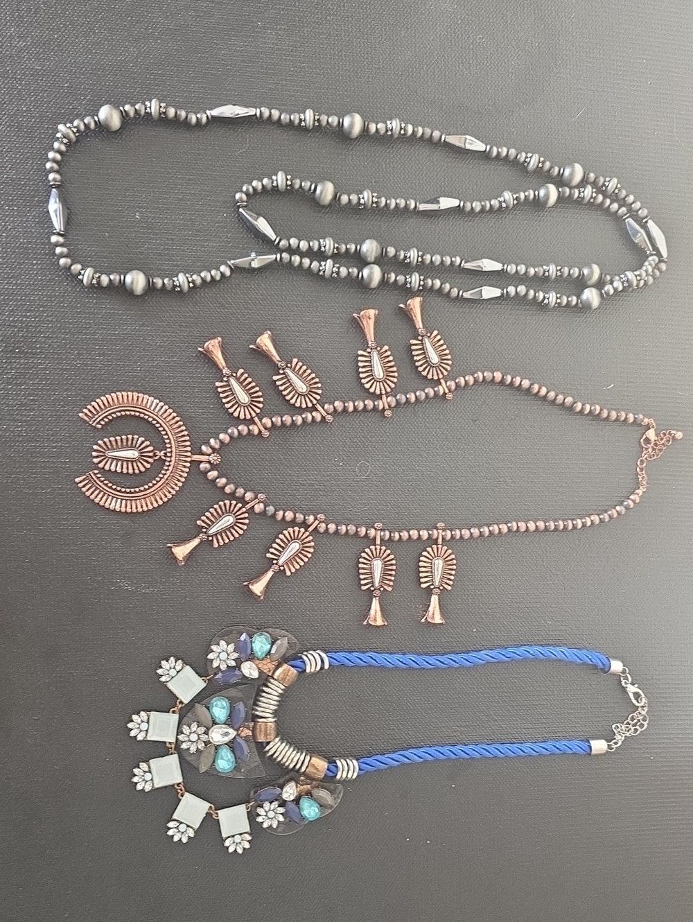 Handmade Copper-Tone Southwestern Necklace with Bead Accents - Copper